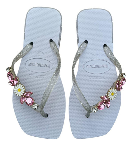 Chinelo Feminino Slim Personalizado Com Pedraria