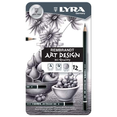 Imagen 2 de 2 de Lyra Rembrandt Lápices De Grafito Art Design Con 12 Pz.