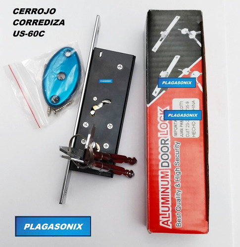 Imagen 5 de 10 de Cerradura Angosta Mini Corrediza Ventana Puerta Llave Cruz