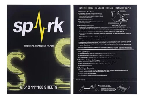 Resma Papel Hectografico Spark X 100un Termocopiadora Tattoo