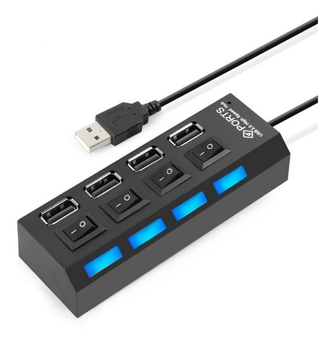 Hub Usb 4 Portas Extensão Led 2.0 Notebook Pc Gamer Barato