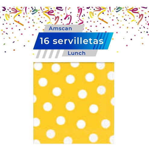 Servilletas Decoradas De Papel Puntos Colores Tamaño Lunch