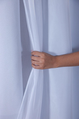 Cortina Blecaute 95% Branco Antialérgico C/voil Liso 3 Mts Cor Branco Com Voil Liso