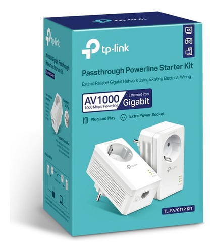 Adaptador Tp-link Kit Powerline Av1000 Tl-pa7017p-kit (2 Un)