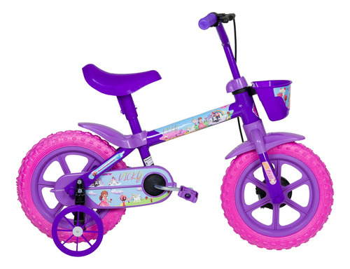 Bicicleta Infantil Menina Roda Treinamento Aro 12 Vicky Rl