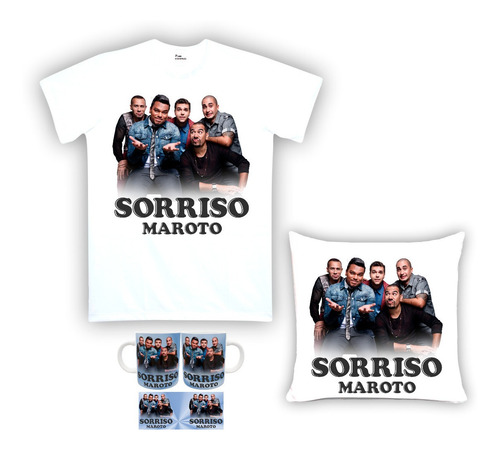 Imagem 1 de 1 de Kit Camiseta, Almofada E Caneca Sorriso Maroto 02