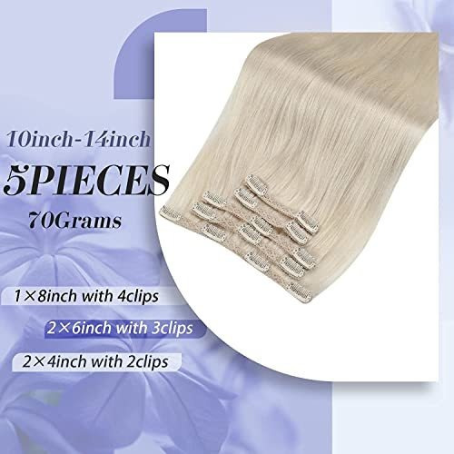 Moresoo Rubia Extensiones De Pelo De 10 Pulgadas Clip Lq92t