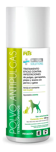 Ms - Polvo Antipulgas 100 Grs Polvo Antipulgas Para Perros Y Gatos Medical Solutions 100 Grs Control De Pulgas Garrapatas Y Piojos