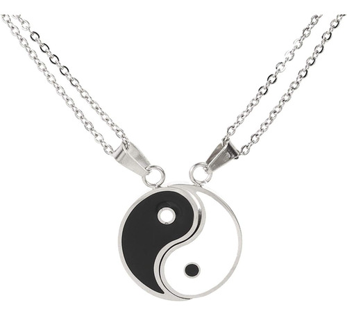 Andpai Unique Yinyang Bff Parejas Colgante Cadena Collar A