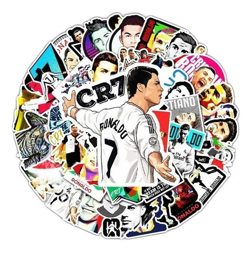 Stickers Autoadhesivos - Cr7 - Cristiano Ronaldo (50 Un)