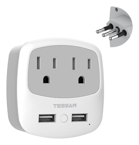 Pack Adaptador De Viaje Italia Con 2 Puertos Usb