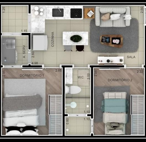 Imagem 3 de 3 de Apartamento Com 2 Dormitórios À Venda, 40 M² Por R$ 228.995,00 - Penha - São Paulo/sp - Ap0051