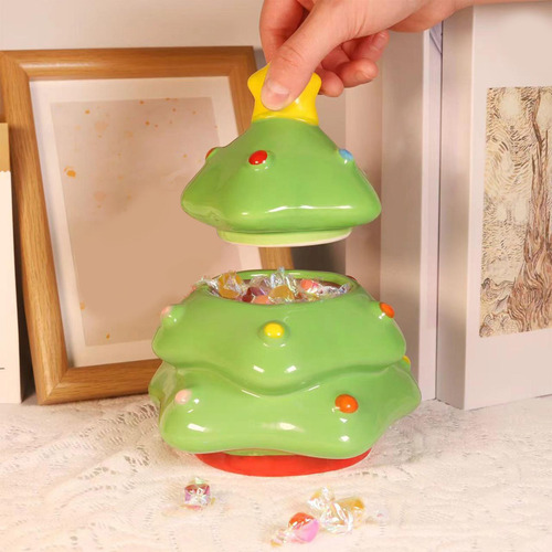 Tarro De Caramelos Con Forma De Árbol De Navidad, Regalo,