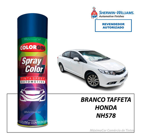Tinta Spray Automotivo Branco Taffeta Honda 300ml