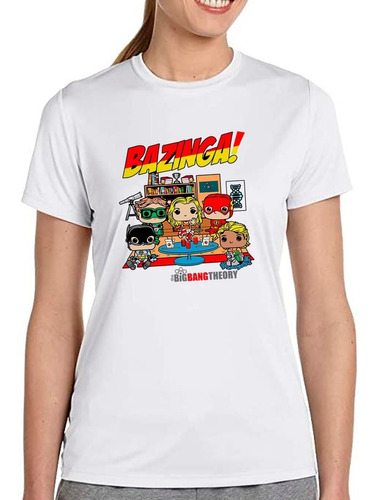 Franela Blanca Para Dama / Niña Bazinga Funko Sublimada 