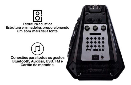 Imagem 5 de 7 de Caixa De Som Multiuso Bt/usb/fm/aux/sd/mic/led 120w Sp314