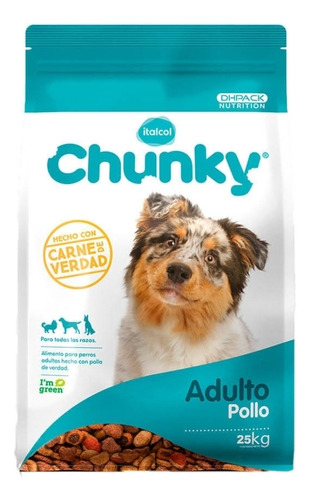 Alimento Chunky para perro adulto todos los tamaños sabor pollo en bolsa de 25kg