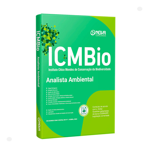 Apostila Icmbio - Analista Ambiental, De Professores Especializados., Vol. Volume Único. Editorial Editora Nova, Capa Mole, Edição Oficial Em Português, 2024
