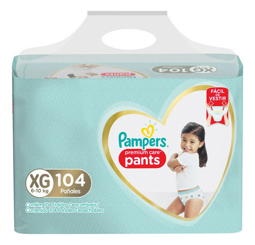 Pañales Desechables Pampers Premium Care Pants Xg 104 Uds