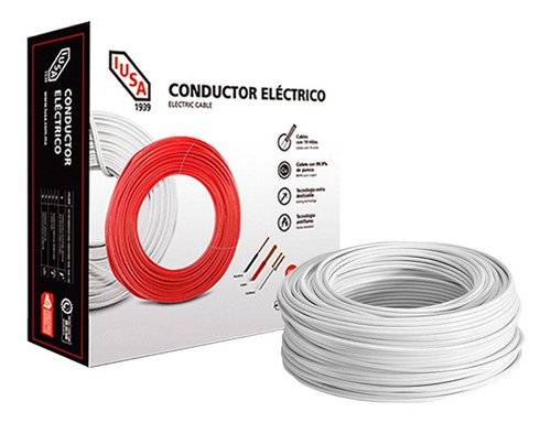 Imagen 2 de 8 de Caja 100 Mts Cable Iusa Negro Thw Cal 10 Awg 100%cobre