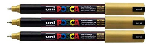 Uni Posca Pc-1mr Gold Color Paint Marker Pens Ultra Fine 0.7