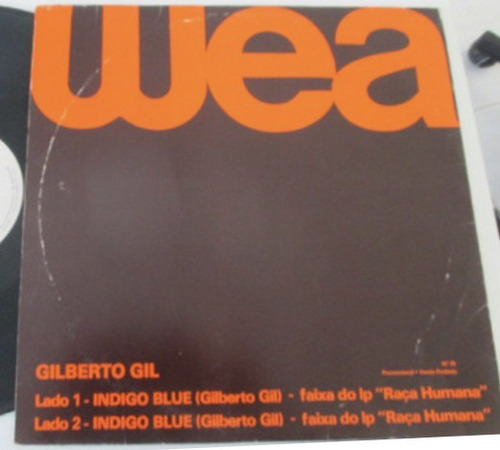 Lp Vinil (nm) Gilberto Gil Indigo Blue Promo N. 49 Single