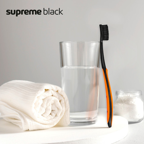 Kit Com 12 Escovas De Dentes Supreme Black C/ Cerdas Ulma
