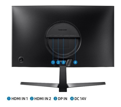Imagen 4 de 10 de Monitor gamer curvo Samsung C24RG5 LCD 23.5" negro 100V/240V