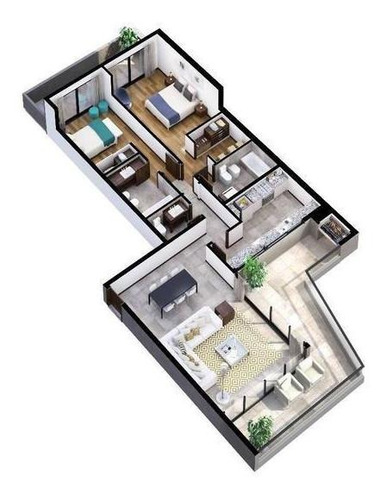 Imagen 13 de 30 de Departamento De 3 Ambientes Con Balcón Aterrazado