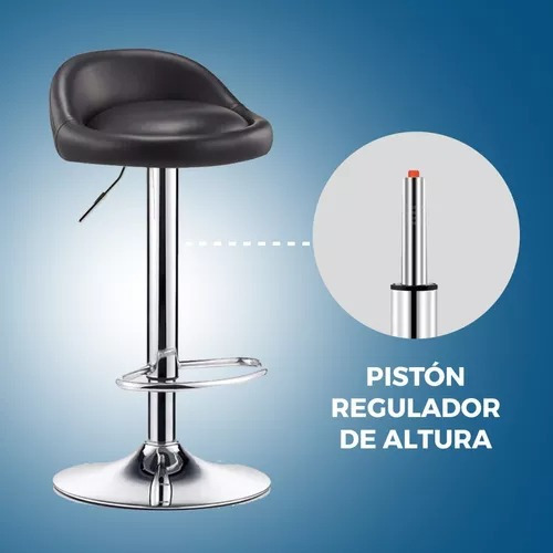Pack 2 Silla Piso Bar Altura Regulable Taburete Respaldo