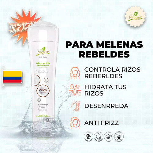 Mascarilla Para Cabello Revitalizante Naissant Con Aceite De Coco 300 ml