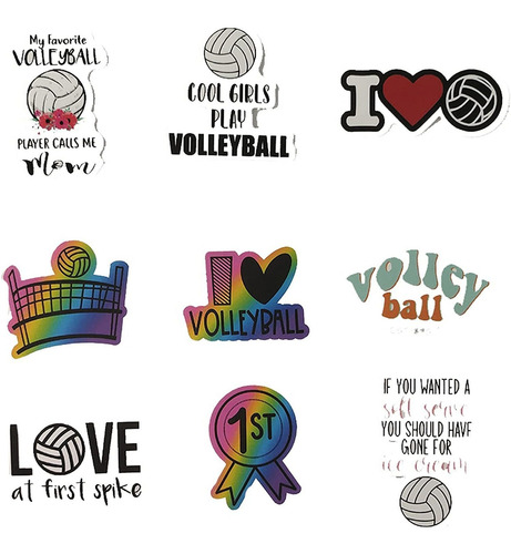 Quta Paquete De Pegatinas De Voleibol, 50 Unidades, Calcoman