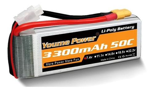 Batería Lipo 2s 7.4v / 3300mah (conector Xt60)