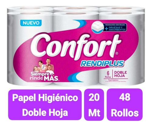 Papel Higiénico Confort 20 Mts Manga 48 Rollos Manga
