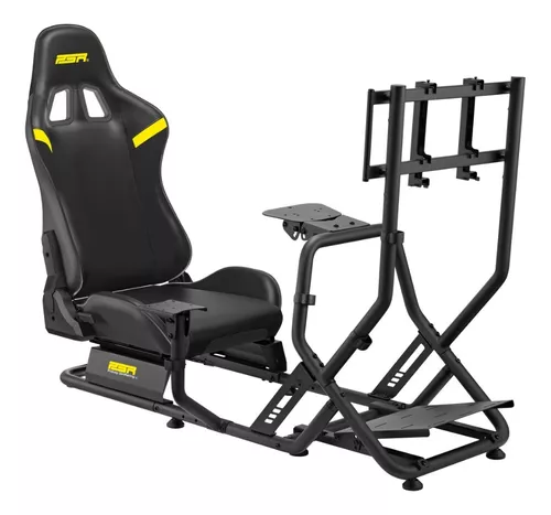 Asiento para simulador de carreras avanzado, silla de juego para simulador  de carreras azul con soporte para palanca de cambios, Tela, Verde