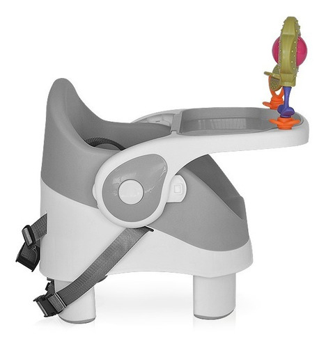 Silla De Comer Booster Gris Bebé Doble Altura Carestino