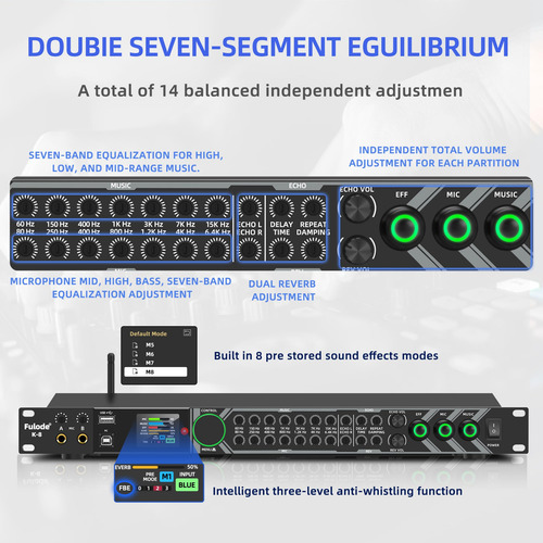 Procesador De Audio Fulode K-8 Professional Ktv Con Bluetoot