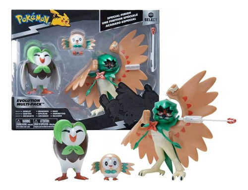 Set De Figuras Pokémon Evoluciones Rowlet