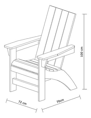 Cadeira De Jardim Modelo Adirondack