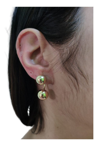 Brinco Banhado A Ouro Bola Grace Kelly Grande Cor Dourado