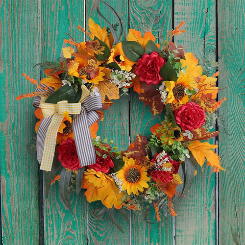 Para Coronas De Otoño Para Puerta Principal, Corona Otoñal