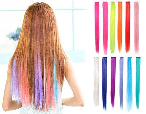 Onedor 23 Inch Colored Party Highlights Extensiones De Cabel