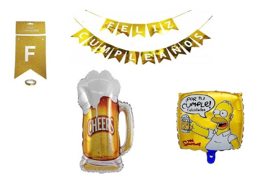 1 Combo 3 Piezas Globos Metalizados Chopp (ver Descripcion)