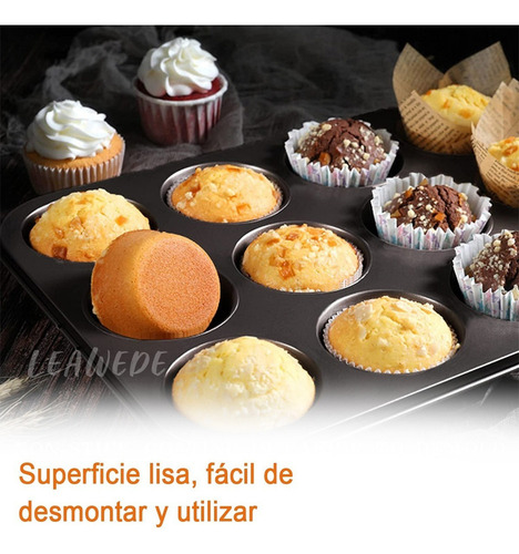 Charola De Cupakes + Capacillos Cupcakes Silicon Reposteria