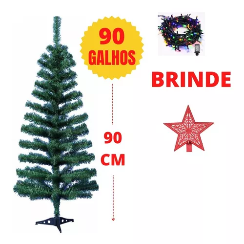 Árvore Pinheiro De Natal Pequena Verde Luxo 90cm 90 Galhos - Escorrega o  Preço