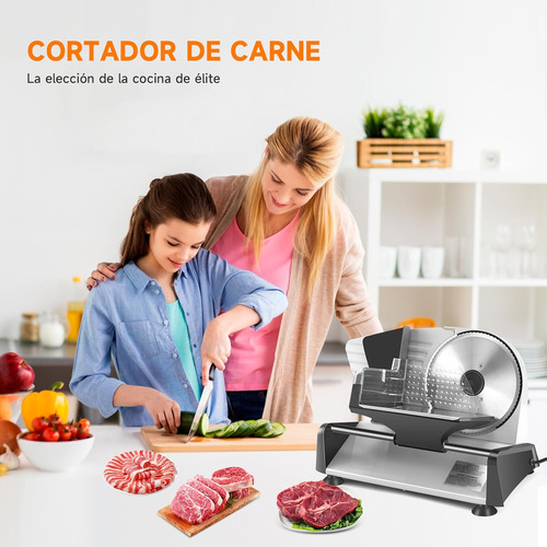 Rebanadora Cortador 7.5in Eléctrica De Carne Jamon 1 A 15mm