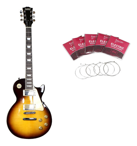Kit Guitarra Les Paul Land Cherry Dark L-t3 + Encordoamento