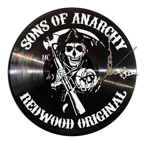 Reloj Pared Corte Laser Disco Vinilo Sons Of Anarchy