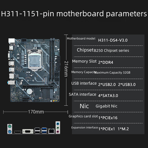 Placa Madre De Escritorio Lga-1151 H310, Compatible Con Ddr4