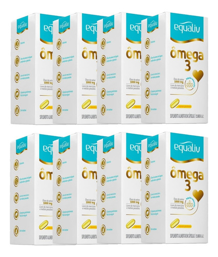 Kit 8 Ômega 3 Óleo De Peixe 1.000mg 180 Cápsulas - Equaliv